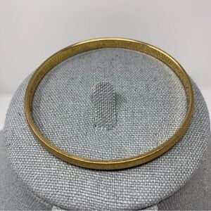 Vintage Monet Quality Brushed Gold Tone Classic Bangle Bracelet 8"